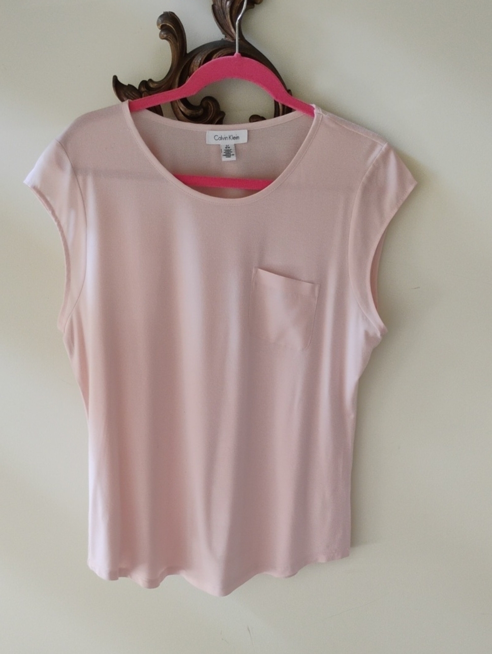 Calvin Klein Light Pink Sleeveless Pocket Tank